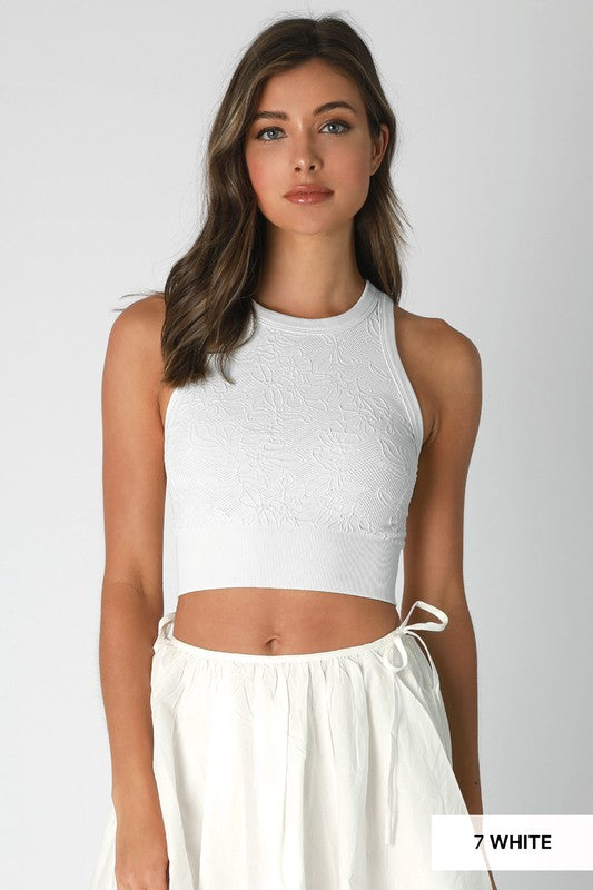 High Neck Lace Crop