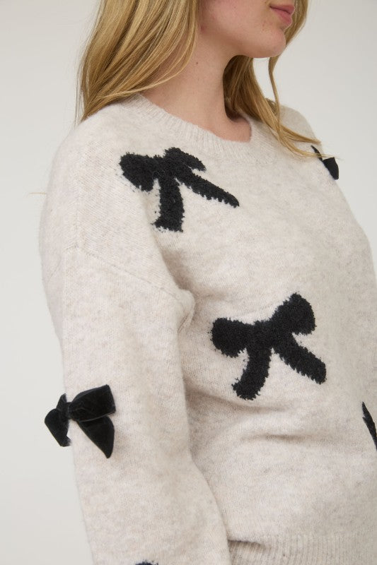 Oatmeal Bow Sweater