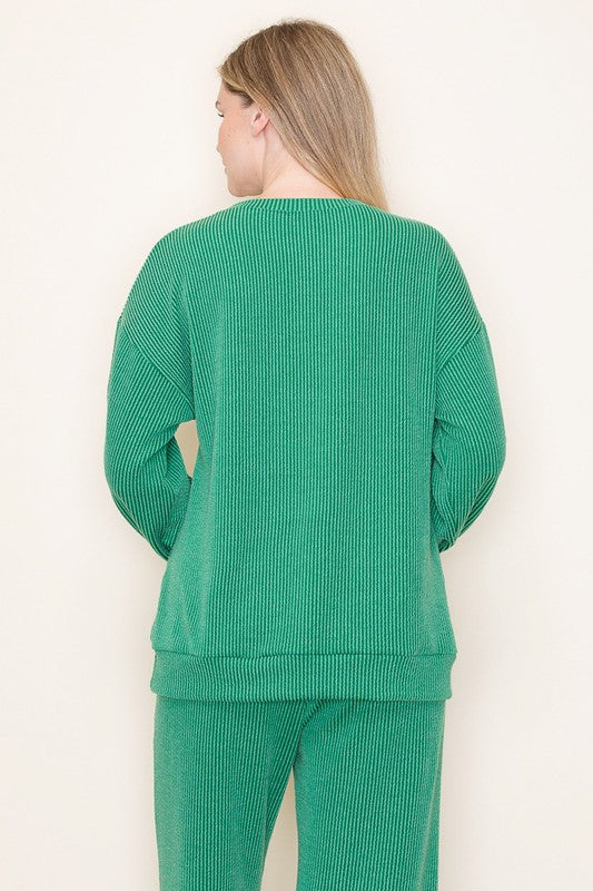 Merry Ribbed Long Sleeve