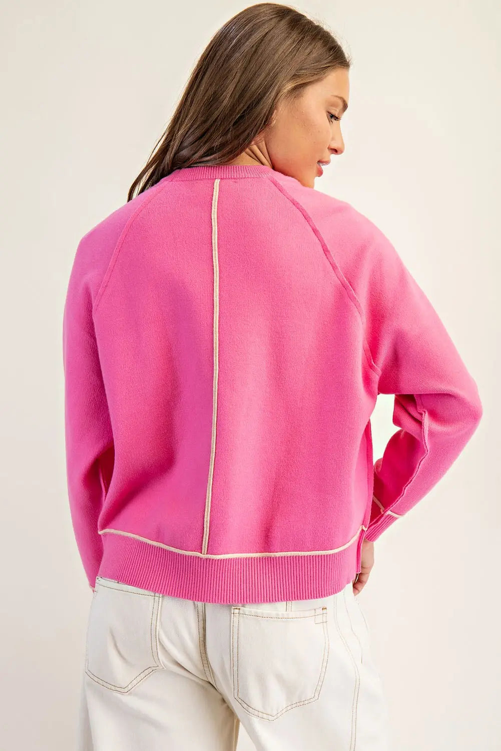 Contrast Piping Sweater