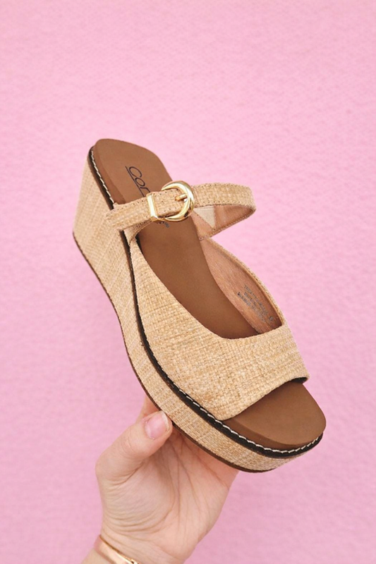Cory’s-Treat Yourself Wedges-Raffia - Twisted Sisters Shoetique