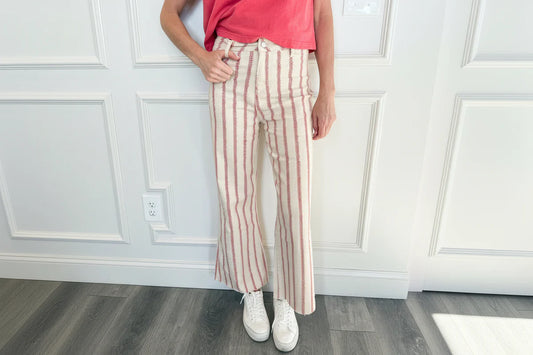 Baseball stitch high waist stretchy denim pants for women with sporty chic design
