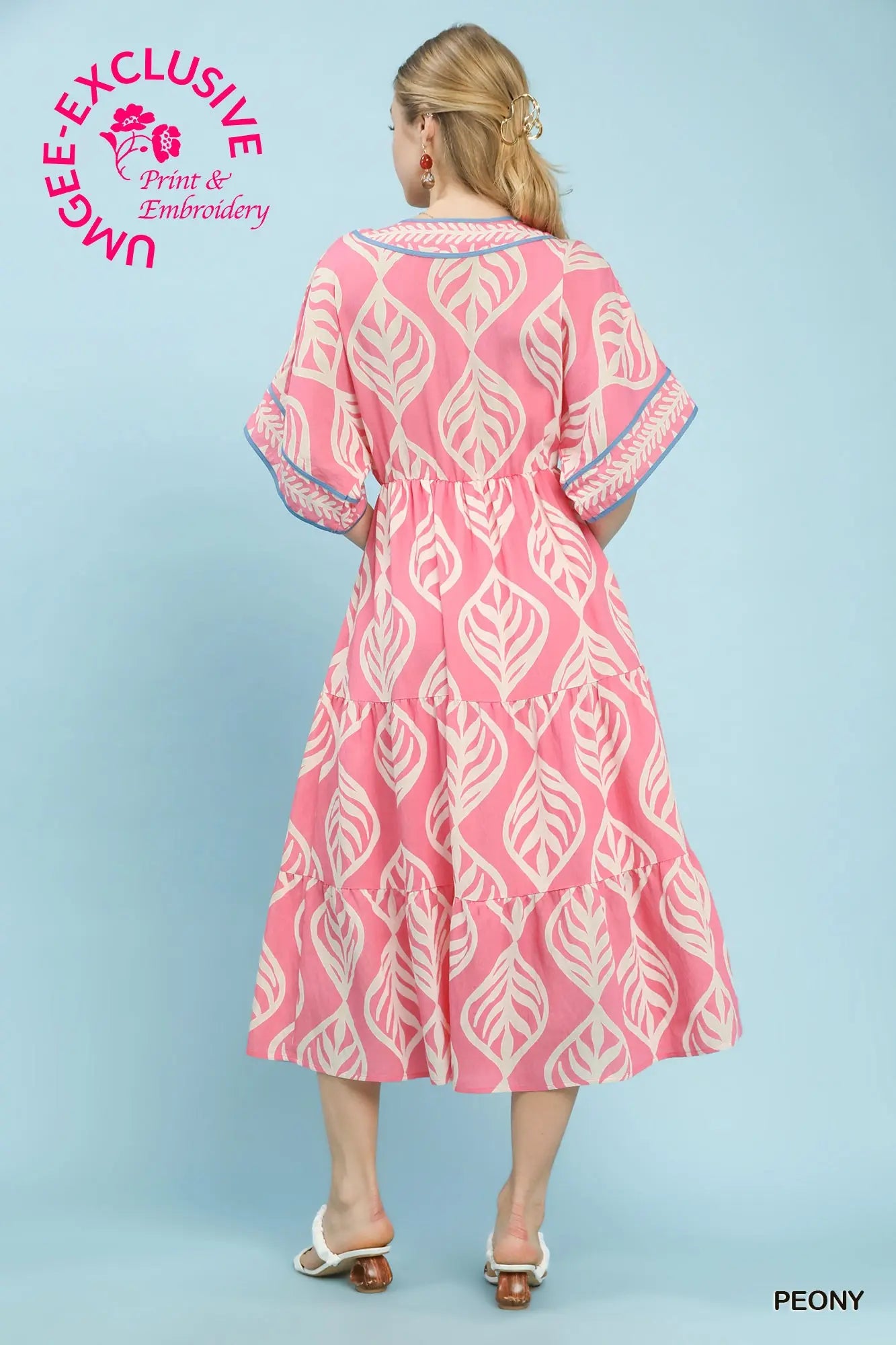 Boho maxi dress with lined skirt and statement print