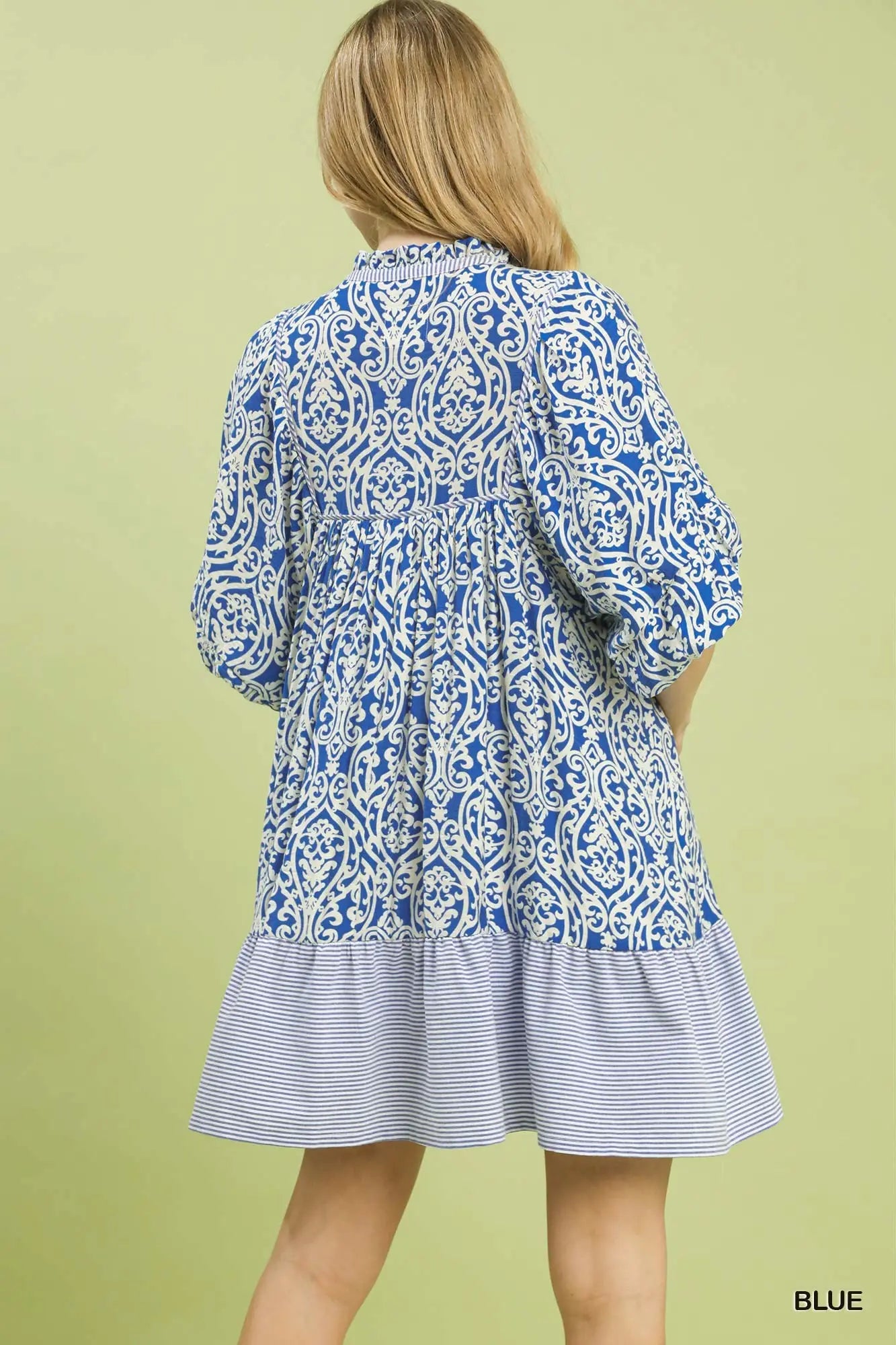 Blue Abstract Dress - Twisted Sisters Shoetique