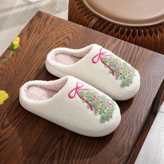 Christmas Bow Slippers