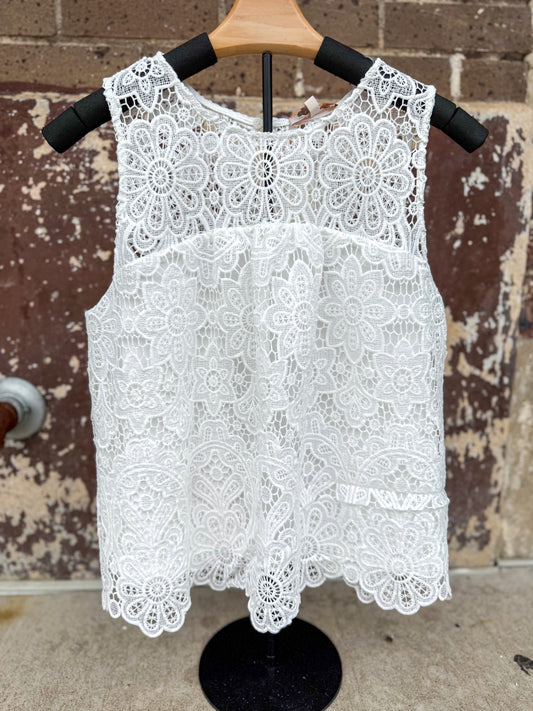 Lace Scalloped Hem Top