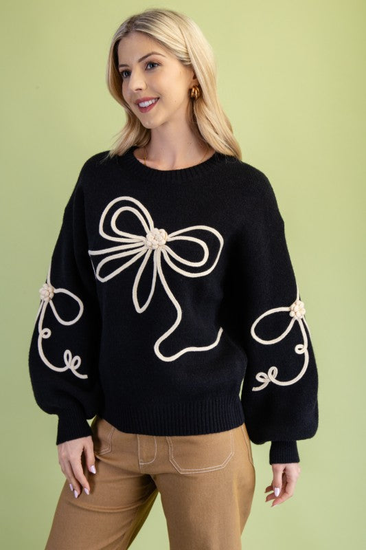 Motif Bow Sweater