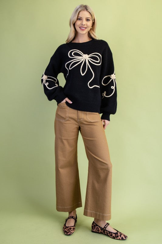 Motif Bow Sweater