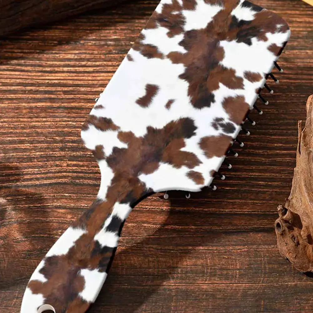 Western Cow Print Paddle Hair Brush