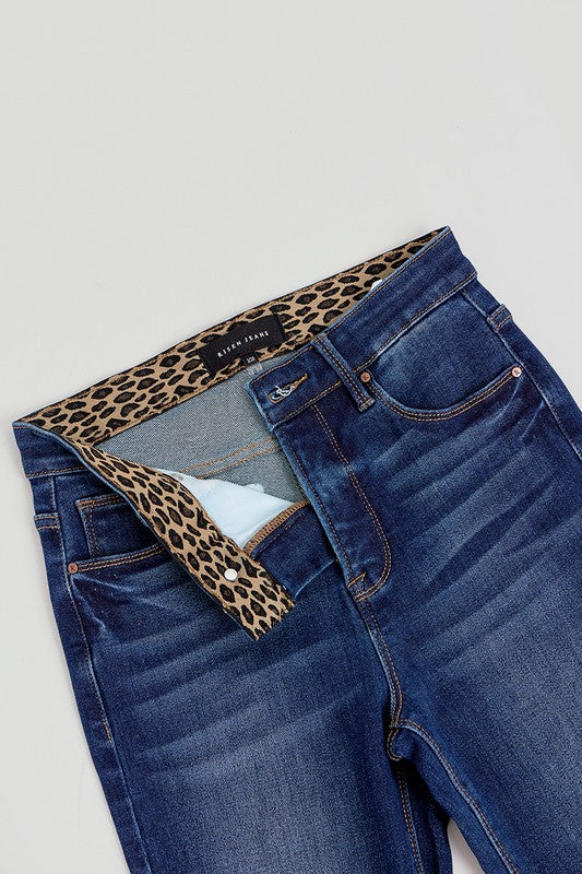 Risen Tummy Control High Rise Wide Leg Jeans