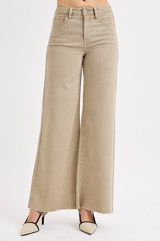 Risen Luxe Shimmer Tummy Control Palazzo Jeans