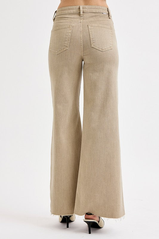 Risen Luxe Shimmer Tummy Control Palazzo Jeans