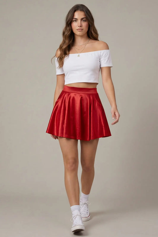 Game Day Glam Metallic Skater Skirt