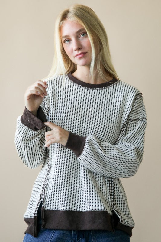 Oversized Waffle Knit Pullover