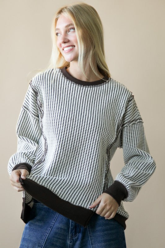 Oversized Waffle Knit Pullover