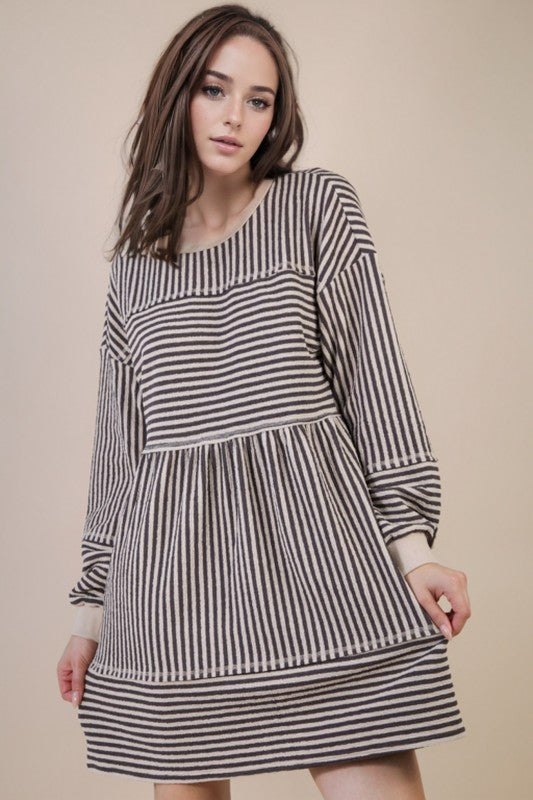 Stripe Knit Oversized Dress