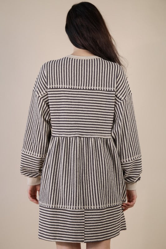 Stripe Knit Oversized Dress