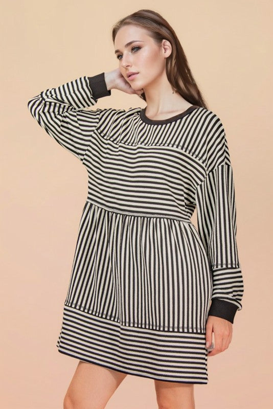 Stripe Knit Oversized Dress
