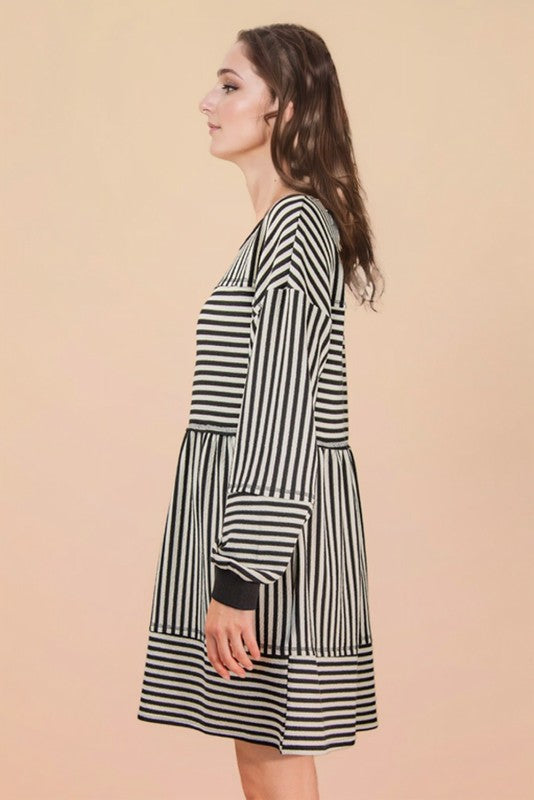Stripe Knit Oversized Dress