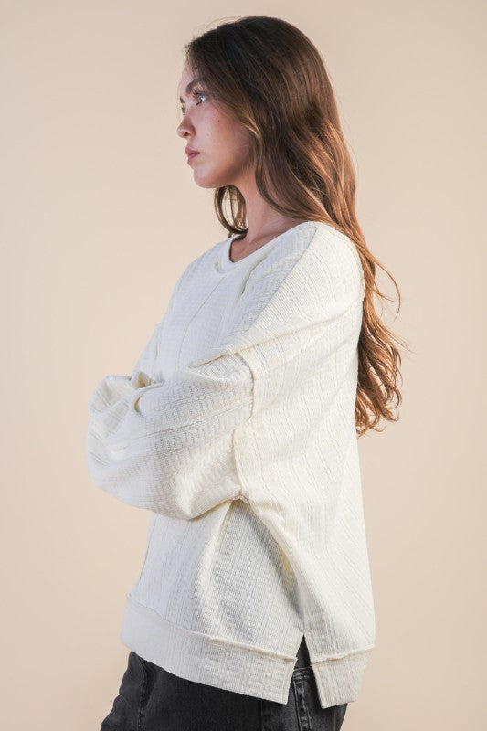 Textured Oversized Pullover