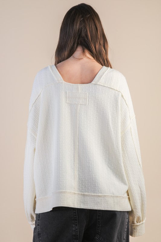 Textured Oversized Pullover