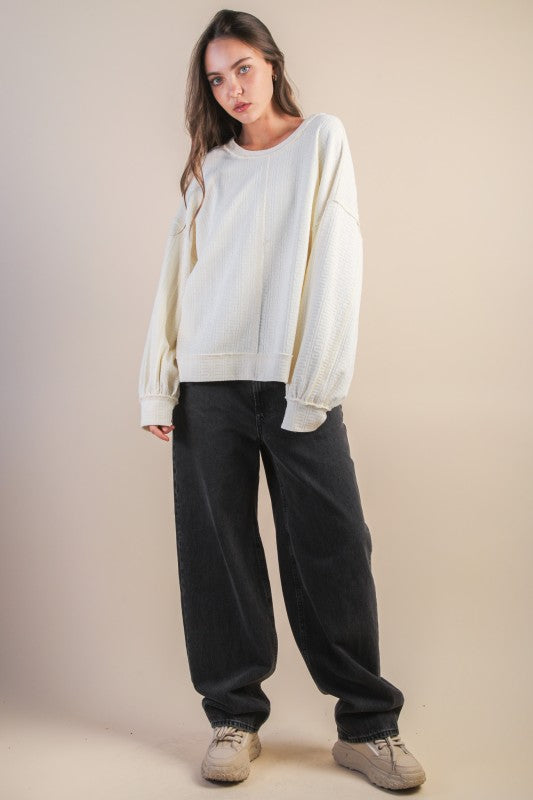 Textured Oversized Pullover