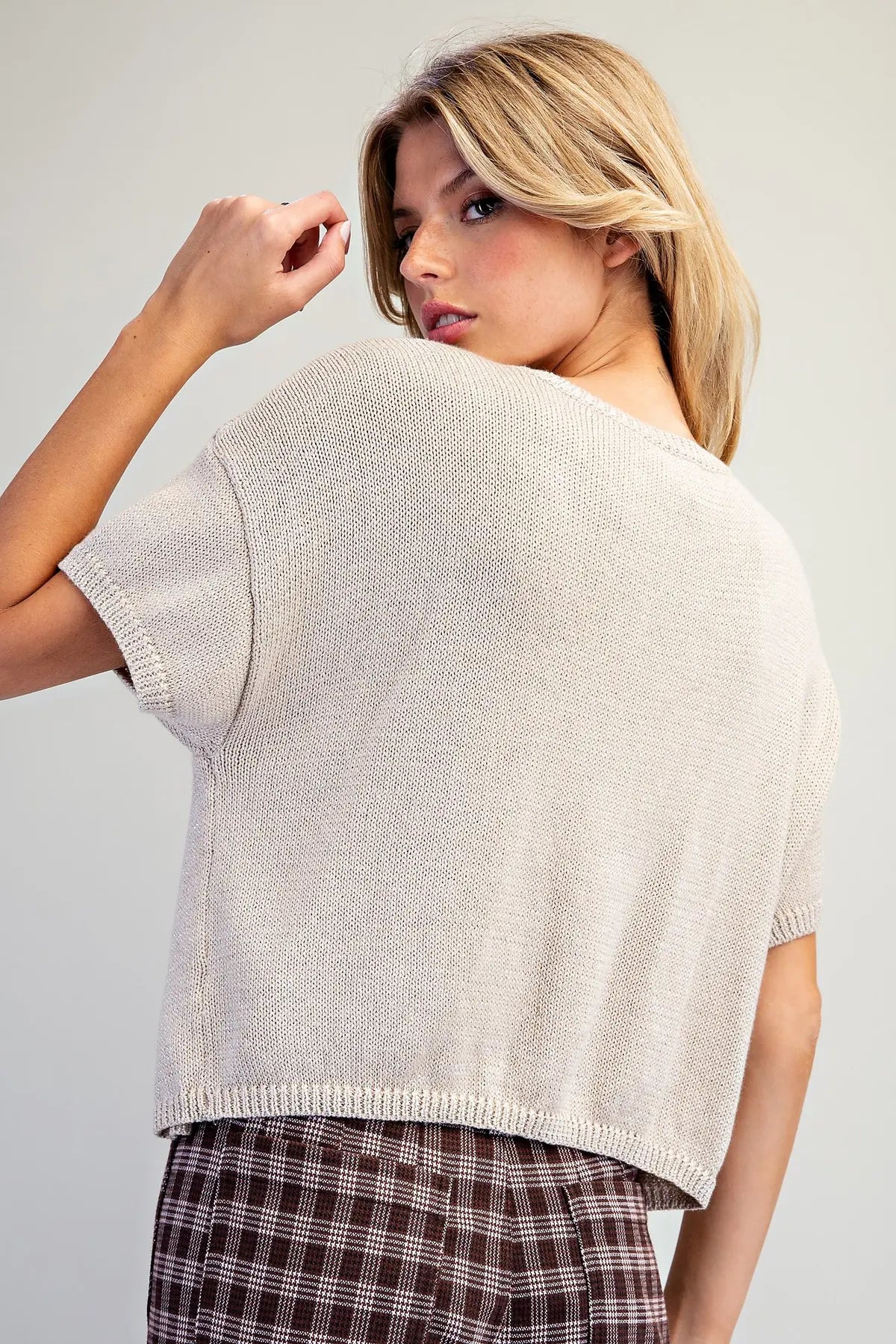 Easy Days Short Sleeve Boxy Knit Top