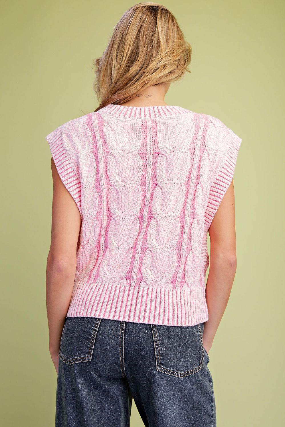 Pretty in Pink Cable Knit Sweater Vest - Twisted Sisters Shoetique