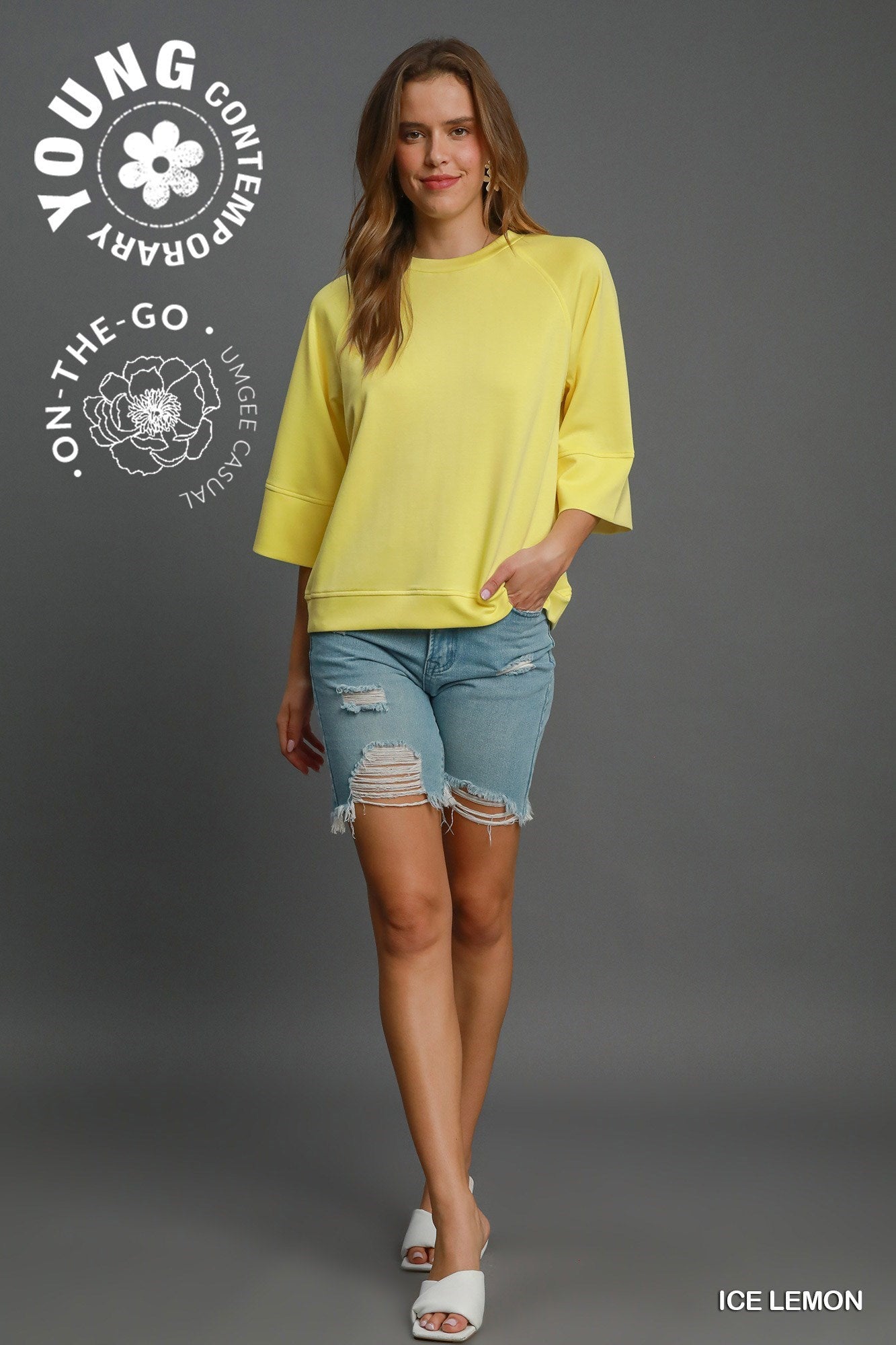 Ice Lemon Raglan Top