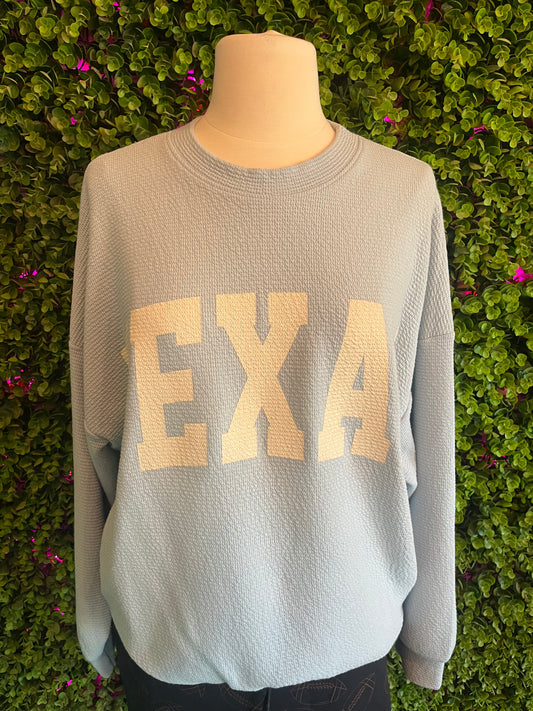 Texas Cloudy Knit Top – Blue