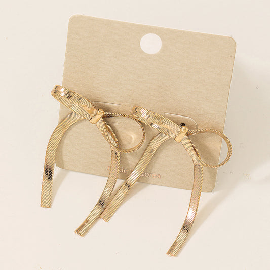 Chain Ribbon Bow Earrings