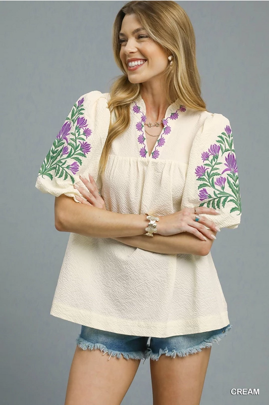 Floral Textured Blouse
