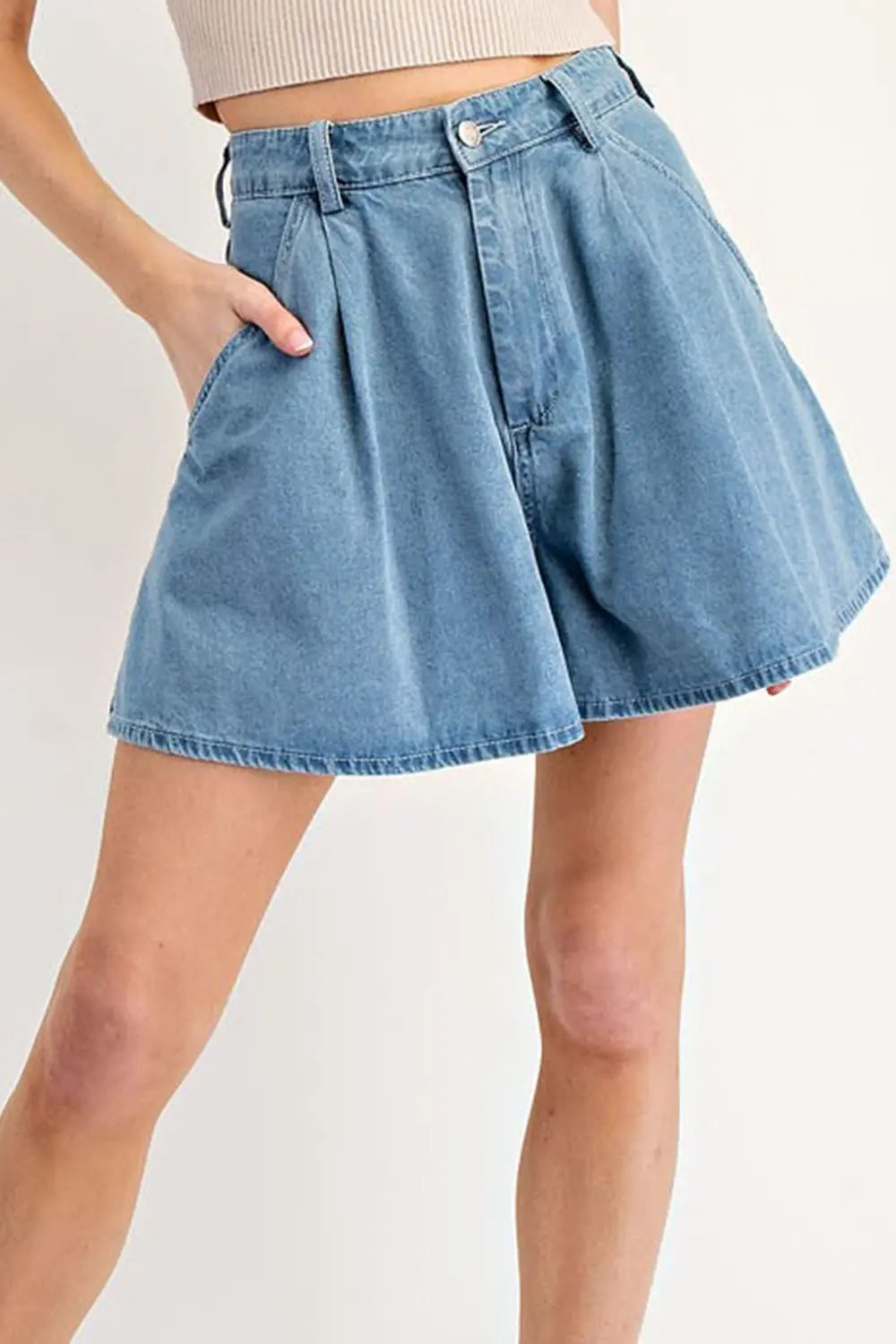 Easy Does It Flare Denim Shorts
