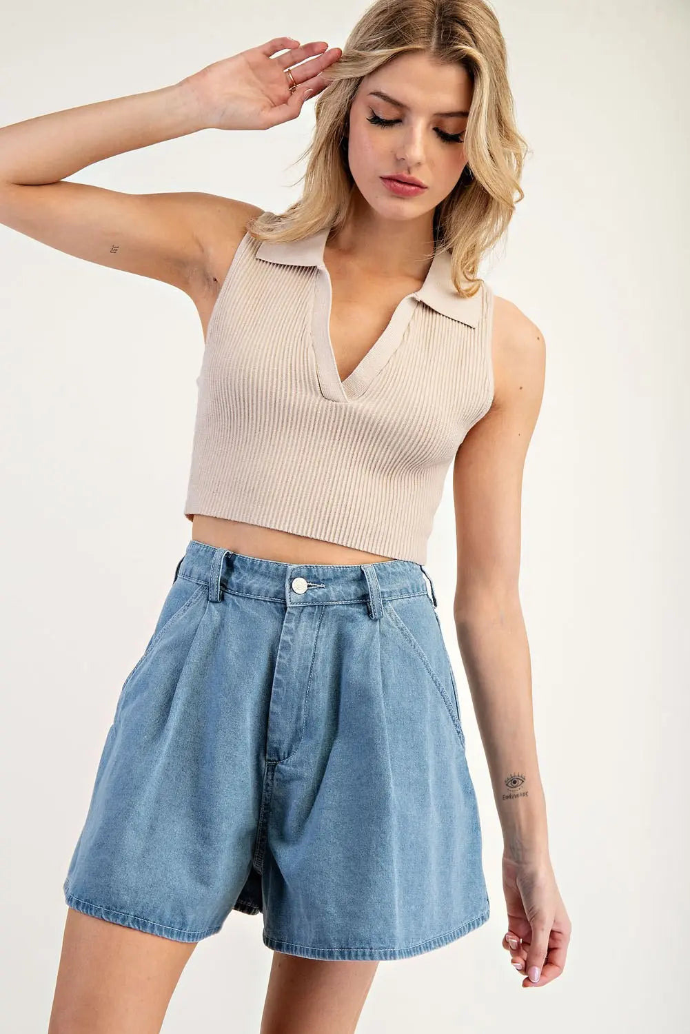 Easy Does It Flare Denim Shorts