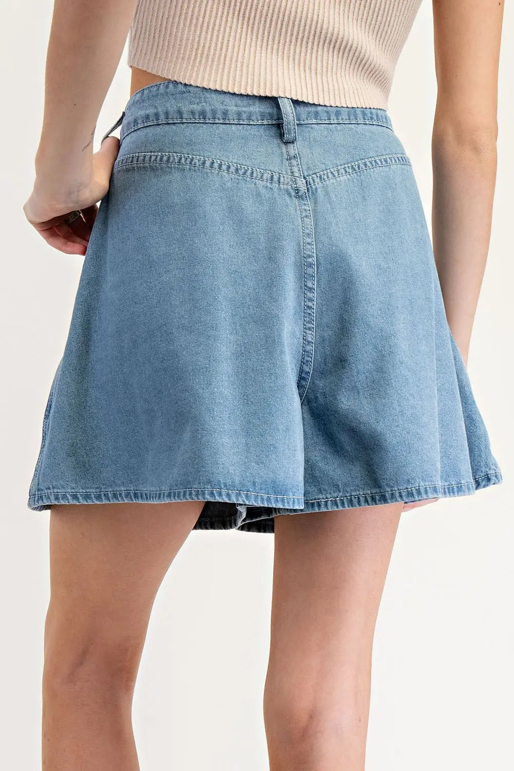 Easy Does It Flare Denim Shorts