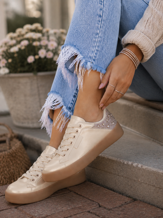 Outwoods Shauna Rhinestone Sneakers – Gold
