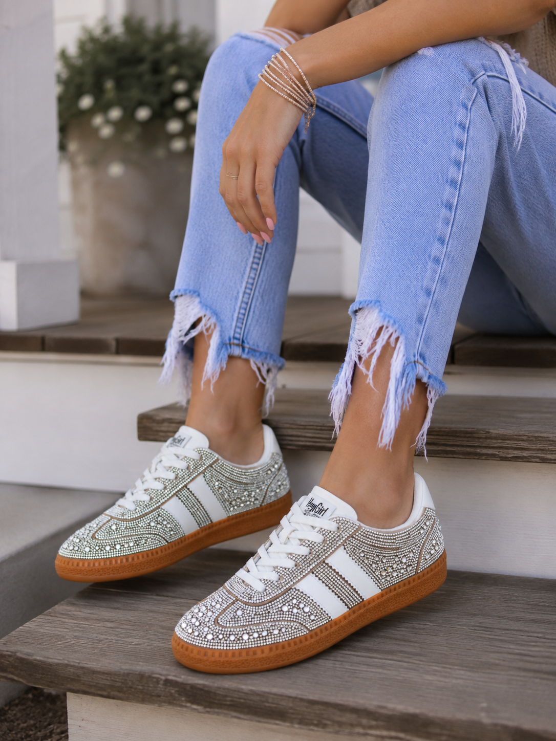 Corkys Heads Up Rhinestone Sneakers
