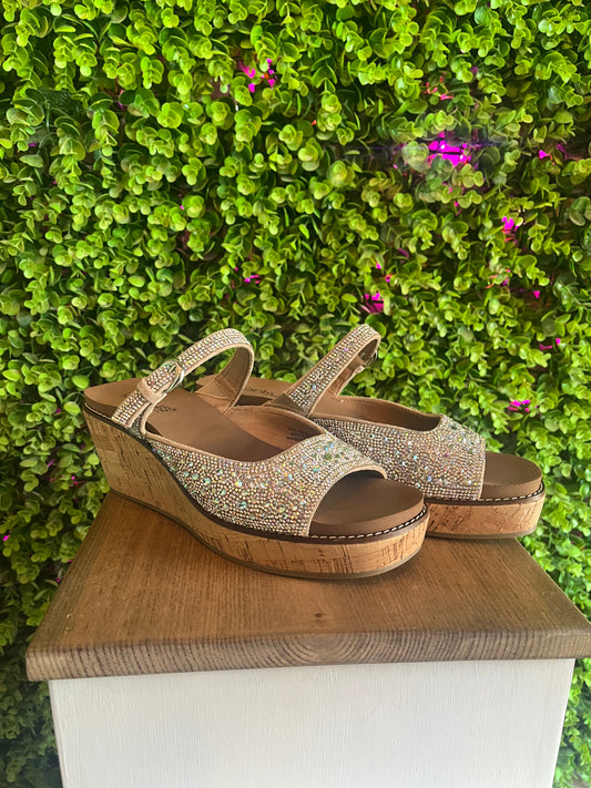Corkys Treat Yourself Rhinestone Wedge Sandals