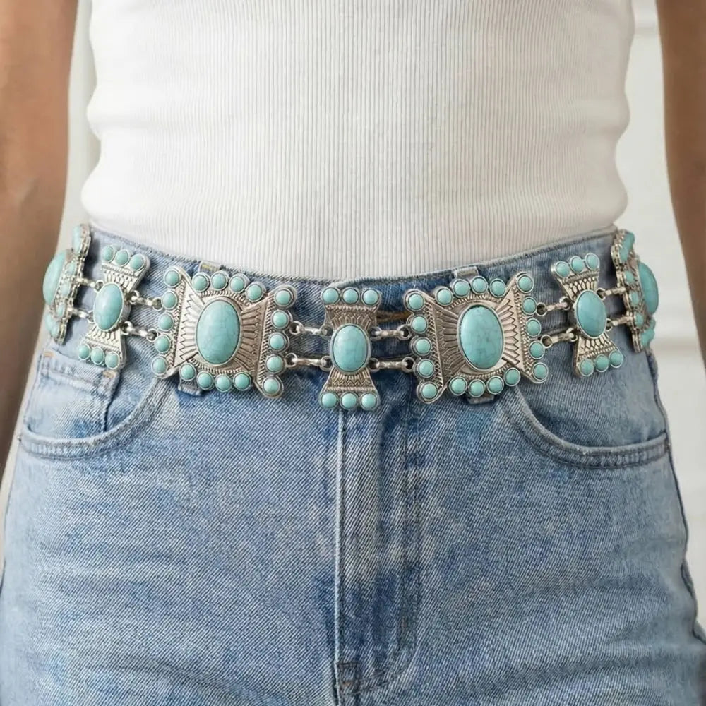 Silver Spur Turquoise Concho Belt