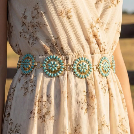 Desert Daisy Turquoise Concho Belt