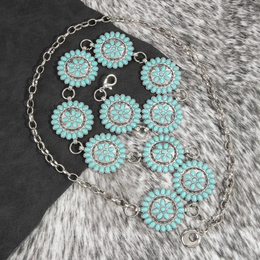 Desert Daisy Turquoise Concho Belt