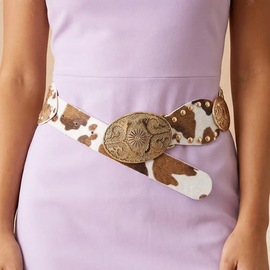 High Plains Cowhide Medallion Belt