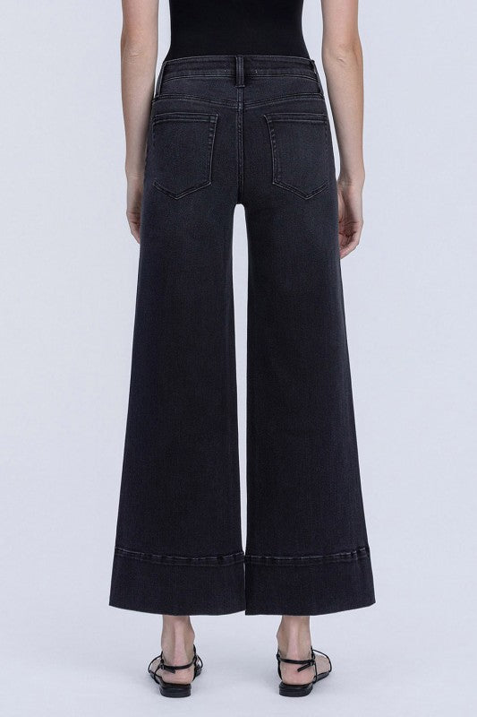 On The Edge High Rise Wide Leg Jeans
