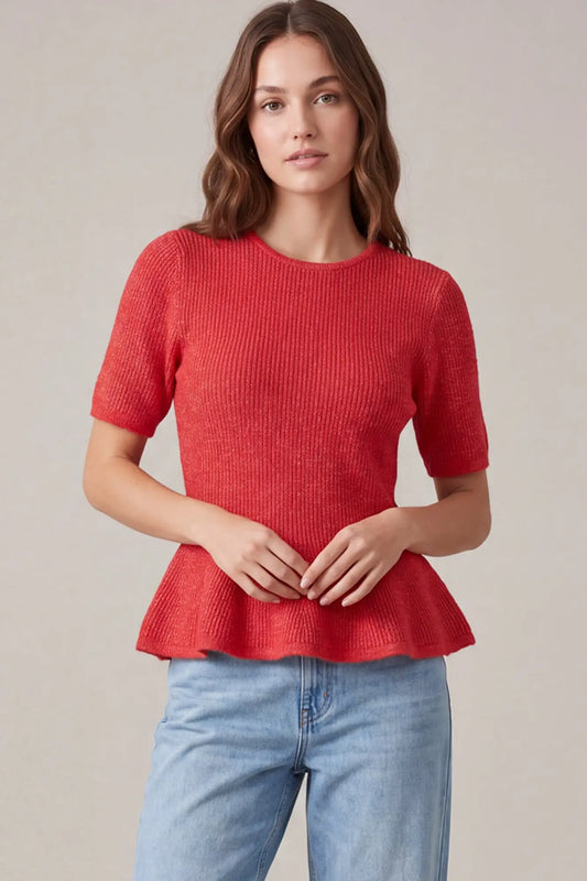 Main Squeeze Peplum Sweater Top