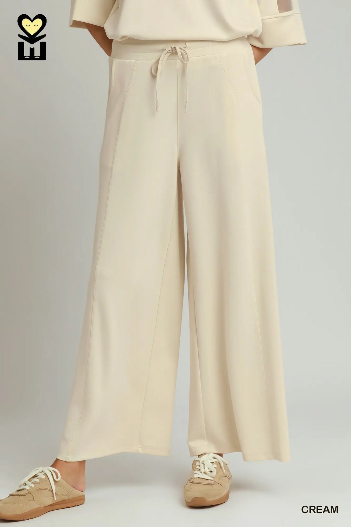 Select LuxeKnit Wide Leg Lounge Pants – Cream