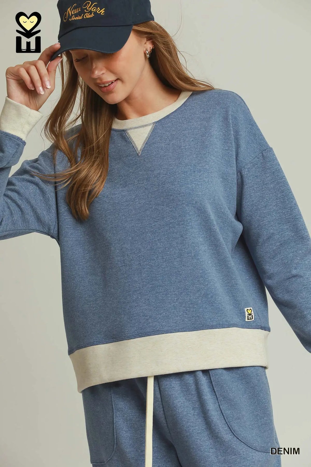 Cloud Nine DreamPlush Contrast Sweatshirt – Denim