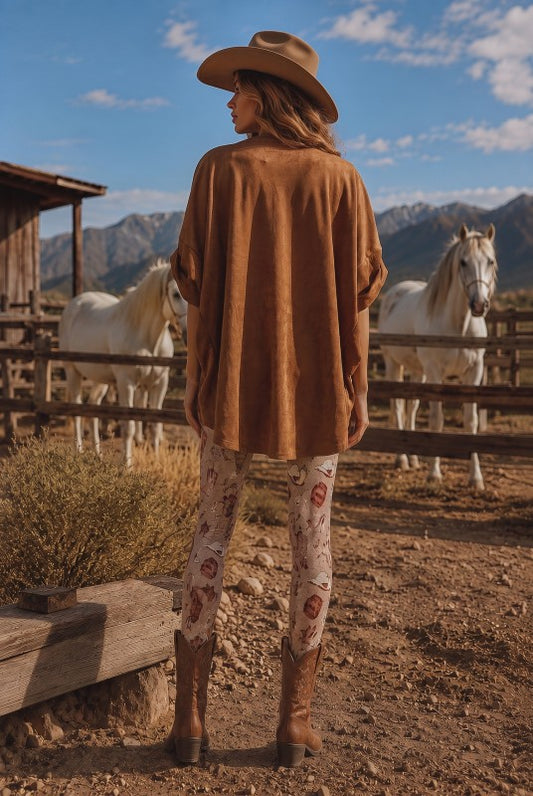 Saddle Up Studded Suede-Look Tee