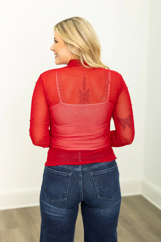 Pearl Mesh Top