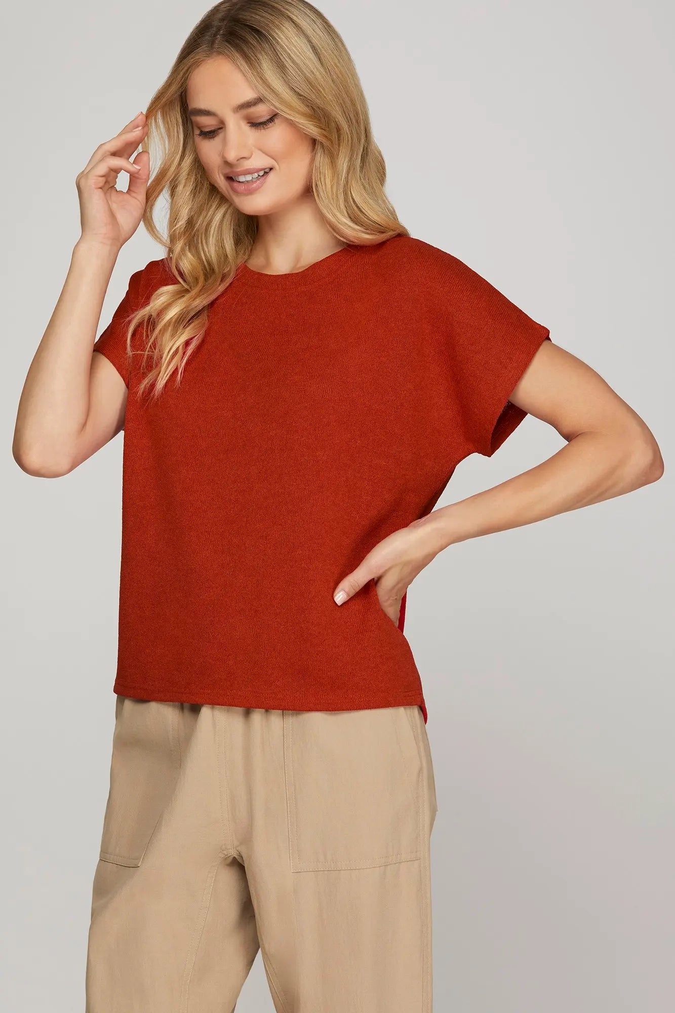 Everyday Ease Drop Sleeve Knit Top - Twisted Sisters Shoetique