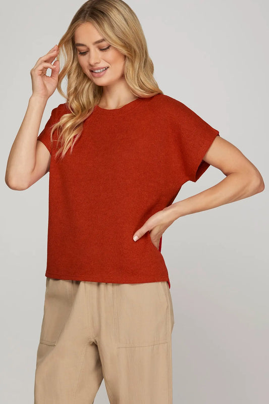 Everyday Ease Drop Sleeve Knit Top